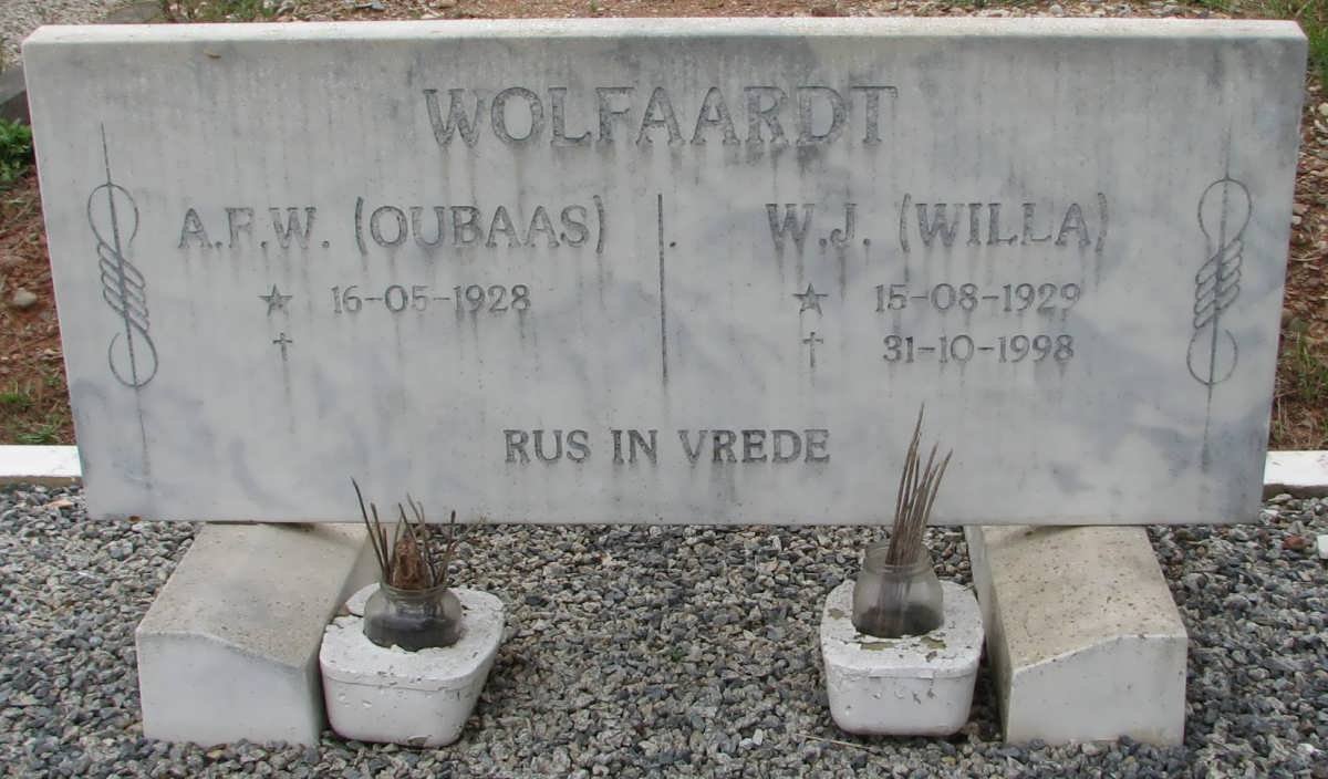 WOLFAARDT A.F.W. 1928- &amp; W.J. 1929-1998