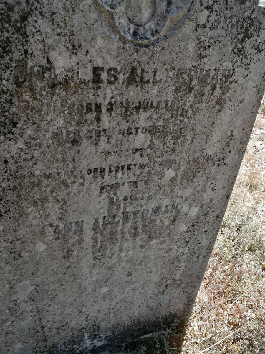ALLDERMAN Charles 1814-1885 &amp; Ann