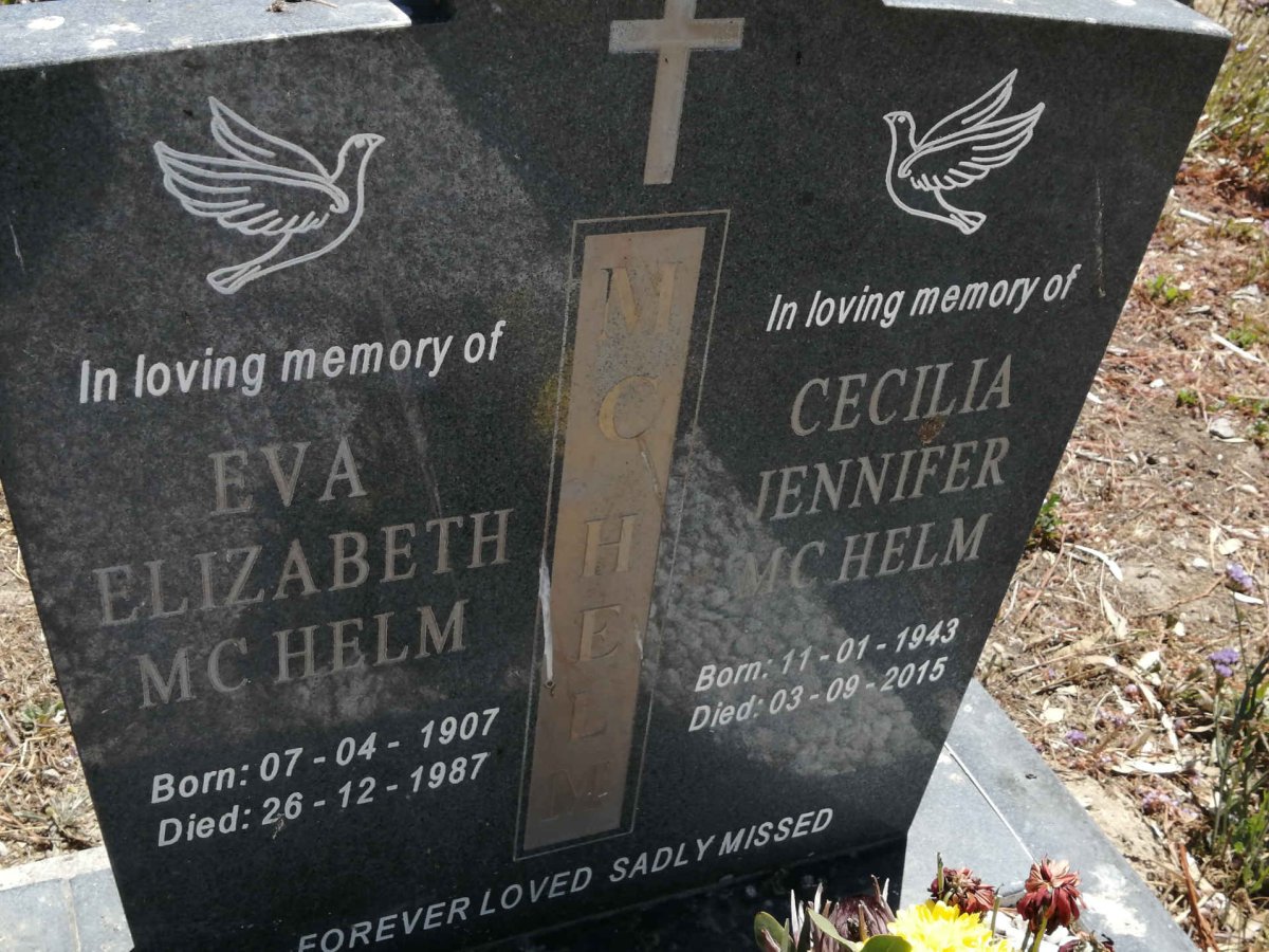 MCHELM Eva Elizabeth 1907-1987 :: MCHELM Cecilia Jennifer 1943-2015