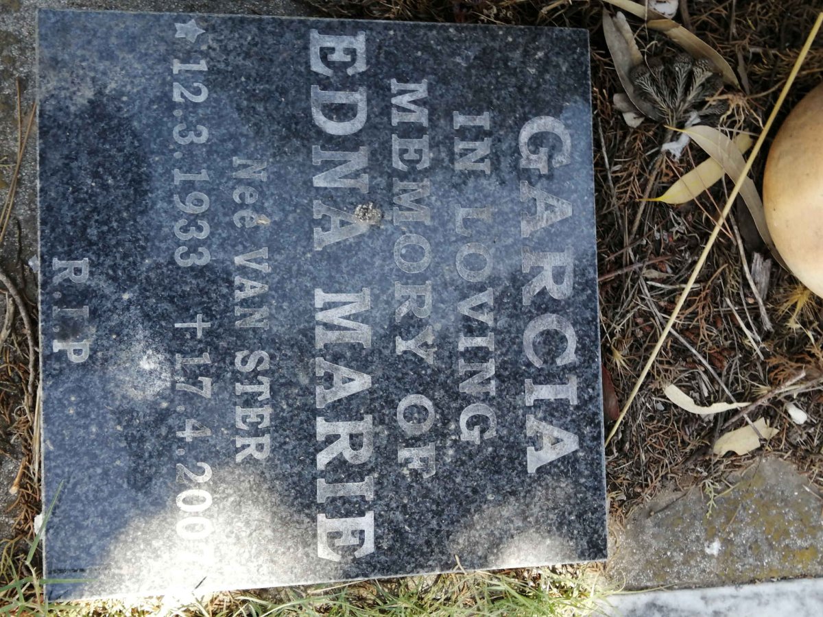 GARCIA Edna Marie nee VAN STER 1933-200?