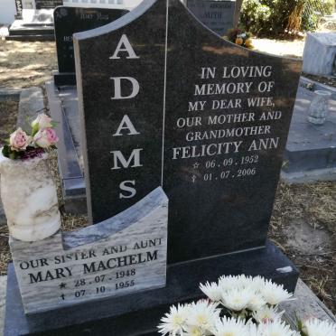 ADAMS Felicity Ann 1952-2006 :: MACHELM Mary 1948-1955