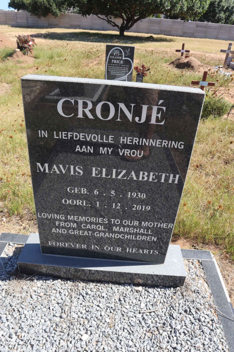 CRONJE Mavis Elizabeth 1930-2019