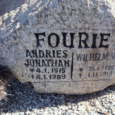 FOURIE Andries Jonathan 1915-1989 & Wilhelmina 1920-2013