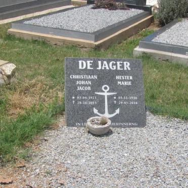JAGER Christiaan Johan Jacob, de 1923-2013 &amp; Hester Marie 1930-2016
