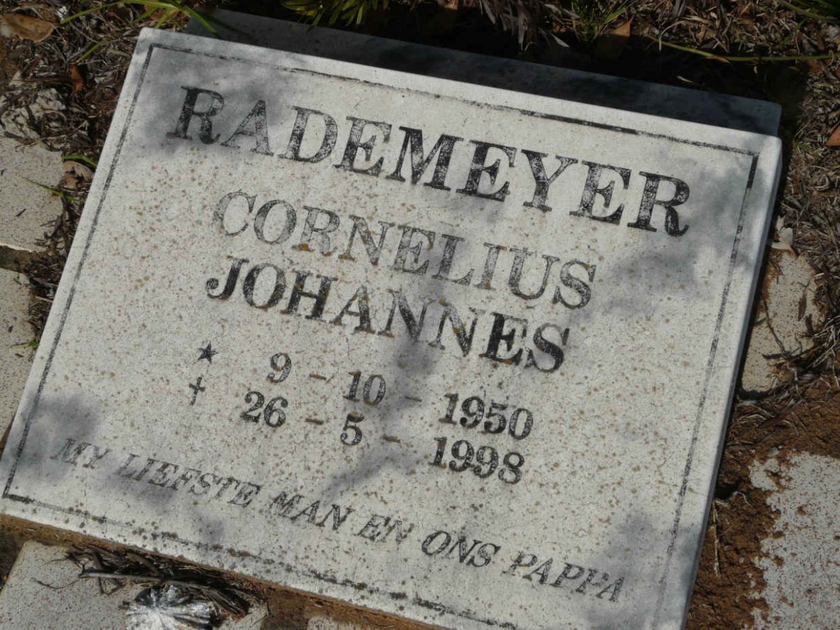 RADEMEYER Cornelius Johannes 1950-1998