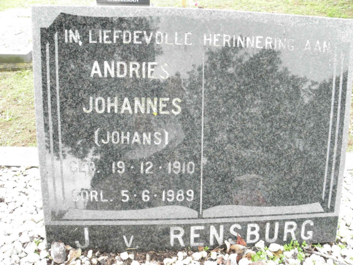 RENSBURG Andries Johannes, Janse van 1910-1989