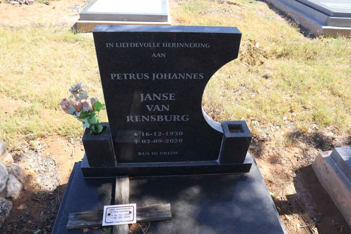 RENSBURG Petrus Johannes, Janse van 1930-2020