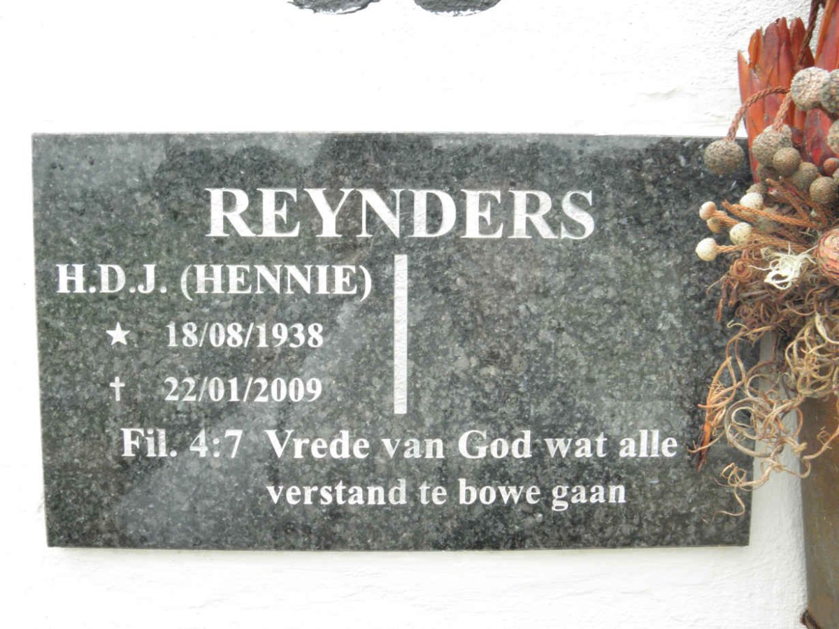 REYNDERS H.D.J. 1938-2009.