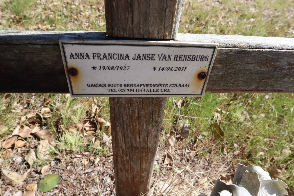 RENSBURG Anna Francina, Janse van 1927-2011