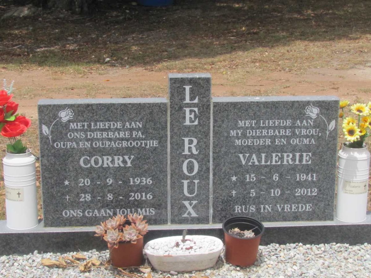 ROUX Corry, Le 1936-2016 &amp; Valerie 1941-2012 
