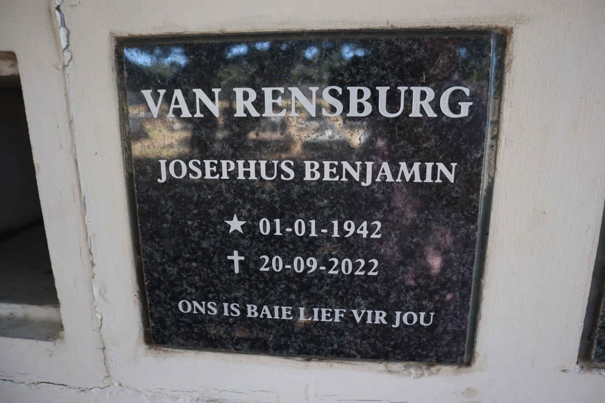 RENSBURG Josephus Benjamin, van 1942-2022