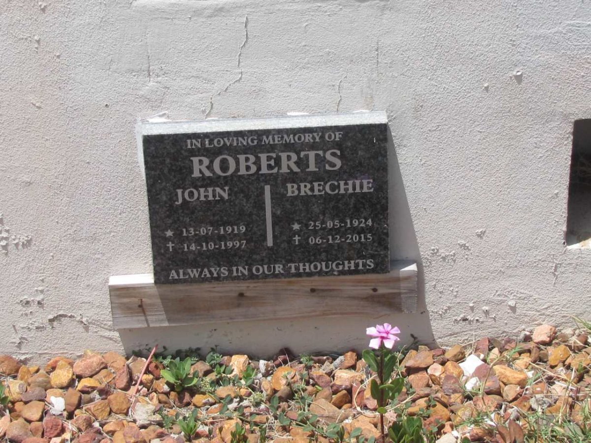 ROBERTS John 1919-1997 &amp; Brechie 1924-2015