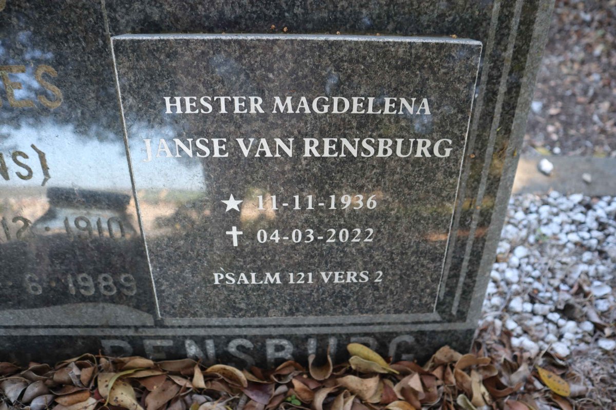 RENSBURG Hester Magdelena, Janse van 1936-2022