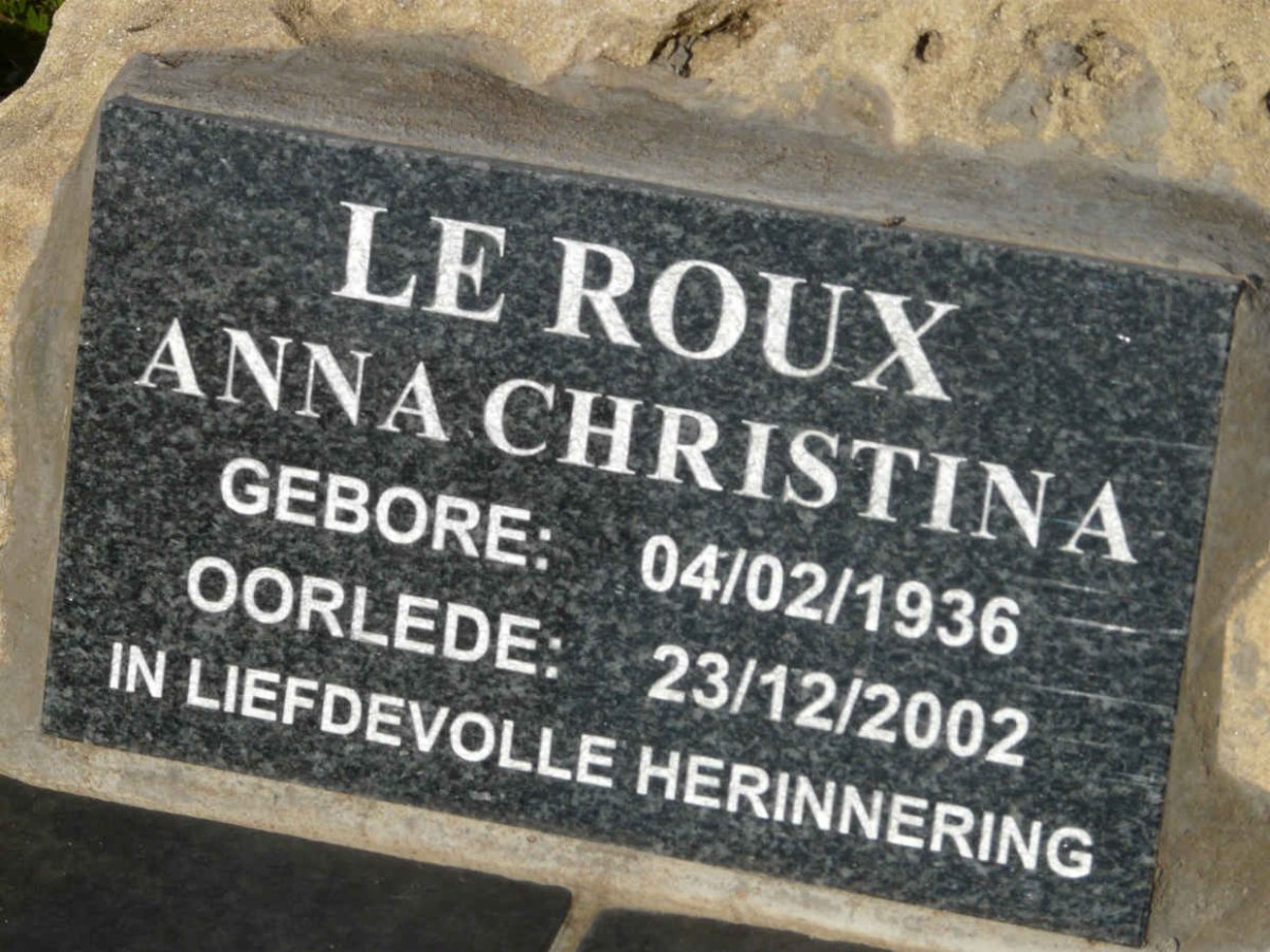 ROUX Anna Christina, le 1936-2002