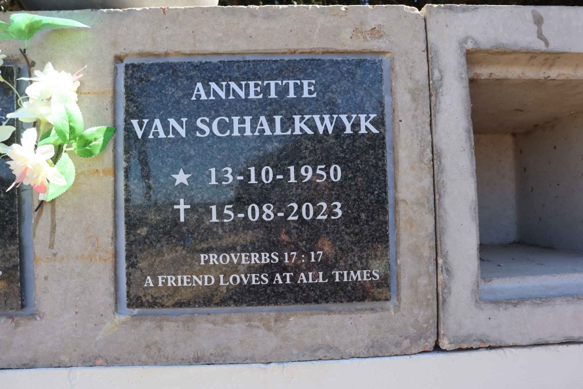 SCHALKWYK Annette, van 1950-2023