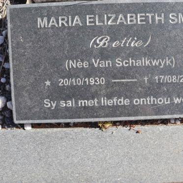 SMIT Maria Elizabeth nee VAN SCHALKWYK 1930-2011