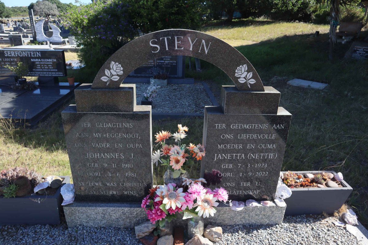 STEYN Johannes J. 1910-1981 & Janetta 1923-2022