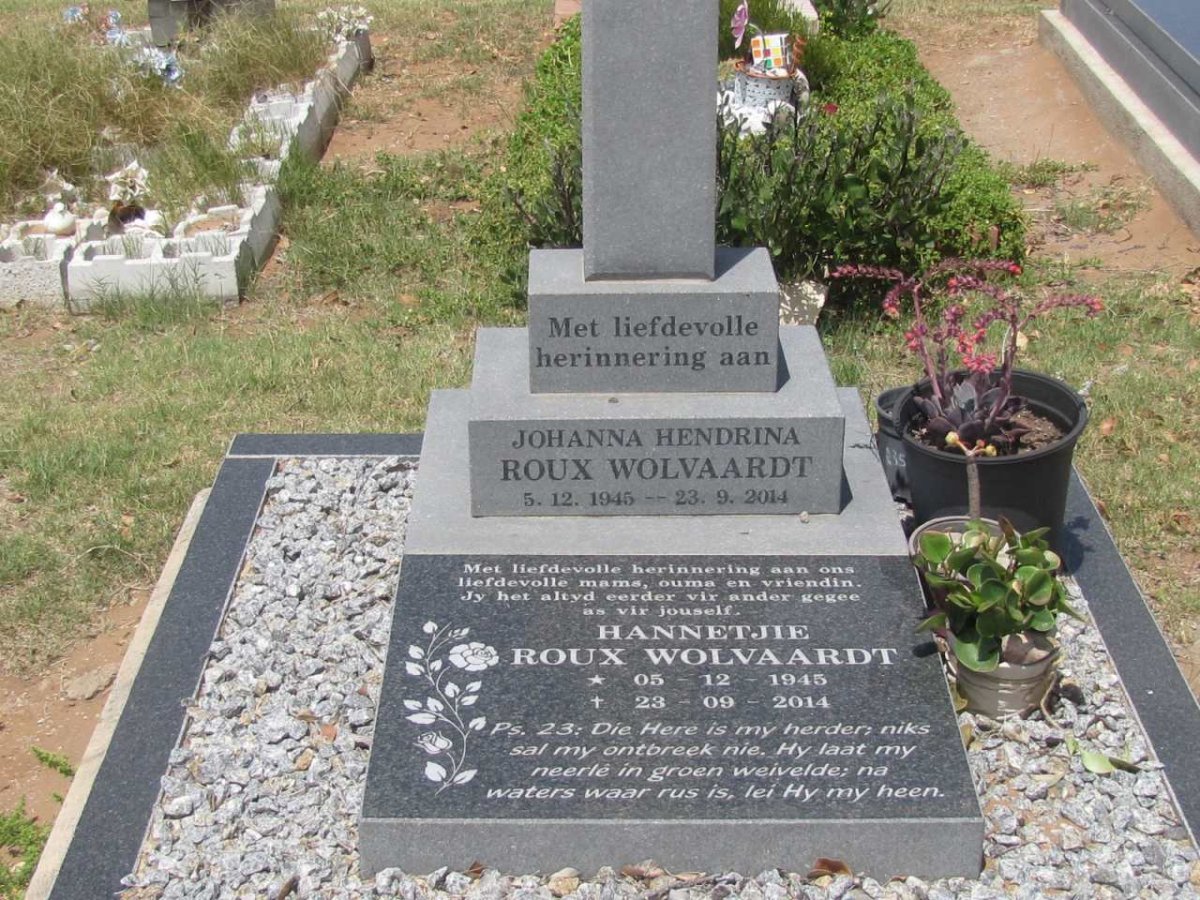WOLVAARDT Johanna Hendrina, ROUX 1945-2014