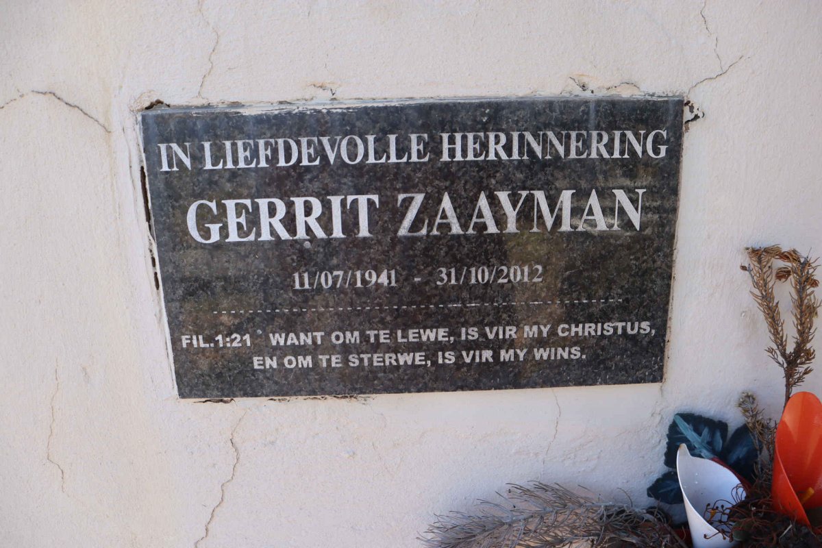 ZAAYMAN Gerrit 1941-2012