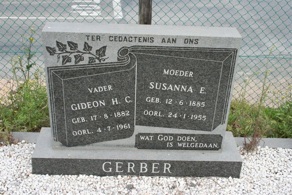 GERBER Gideon H.C. 1882-1961 &amp; Susanna E. 1885-1955