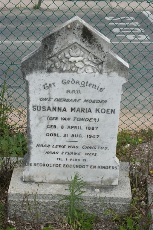 KOEN Susanna Maria nee VAN TONDER 1887-1947