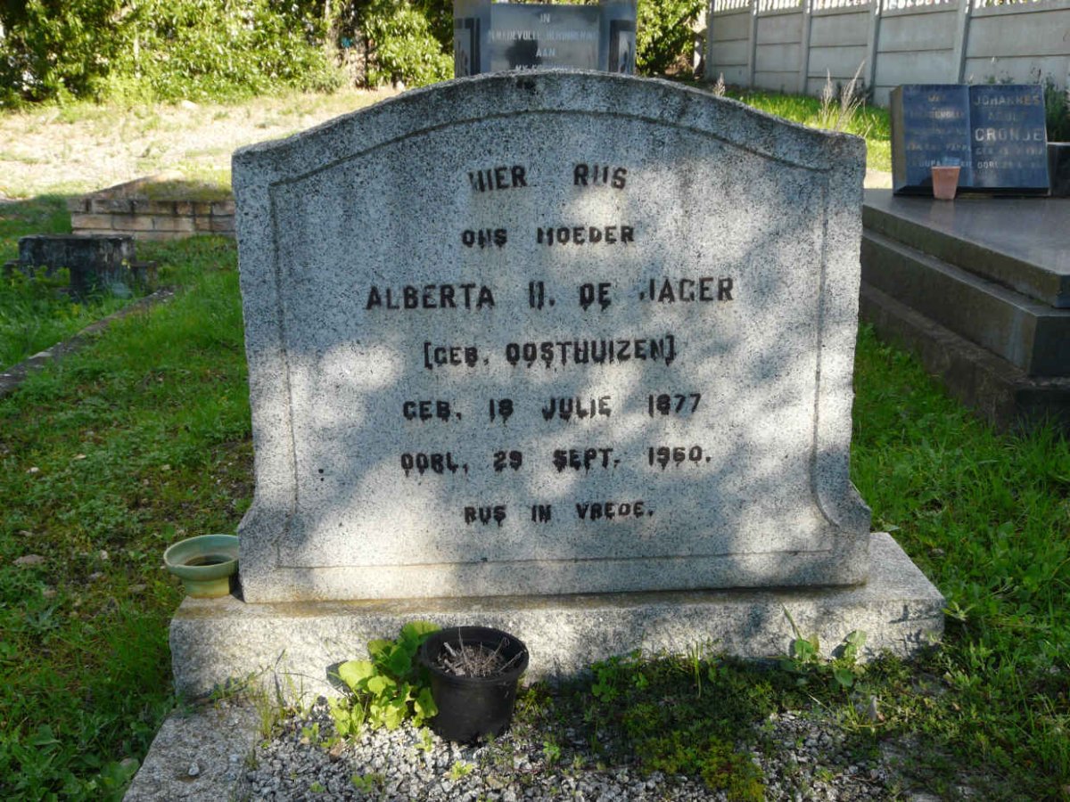 JAGER Alberta ?, de neé OOSTHUIZEN 1877-1960