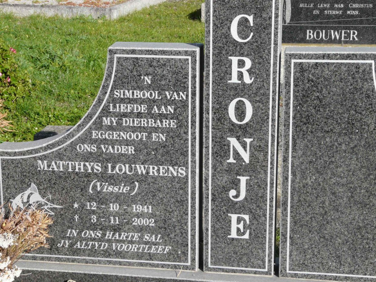 CRONJE Matthys Louwrens 1941-2002