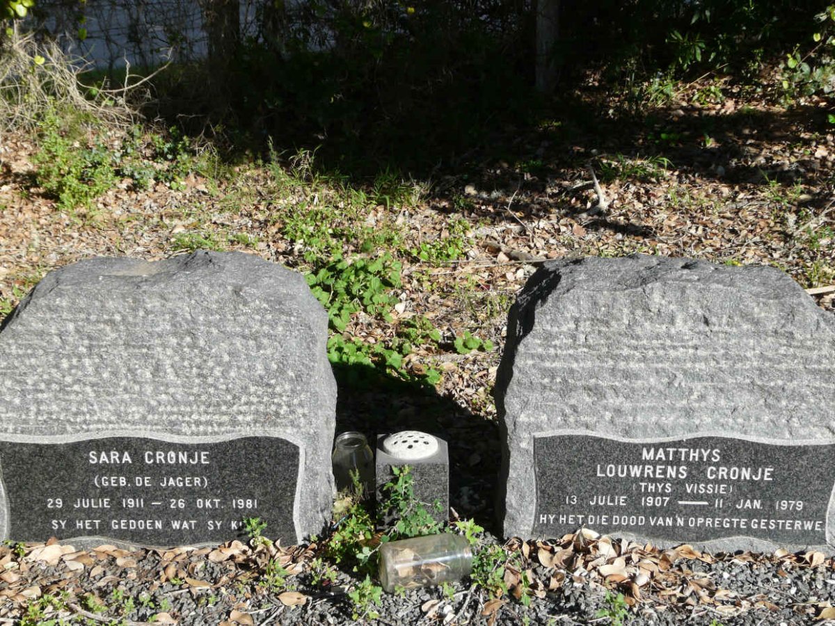 CRONJE Matthys Louwrens 1907-1979 &amp; Sara DE JAGER 1911-1981
