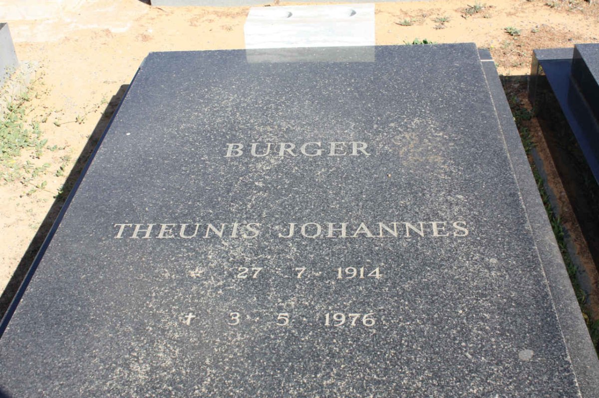 BURGER Theunis Johannes 1914-1976