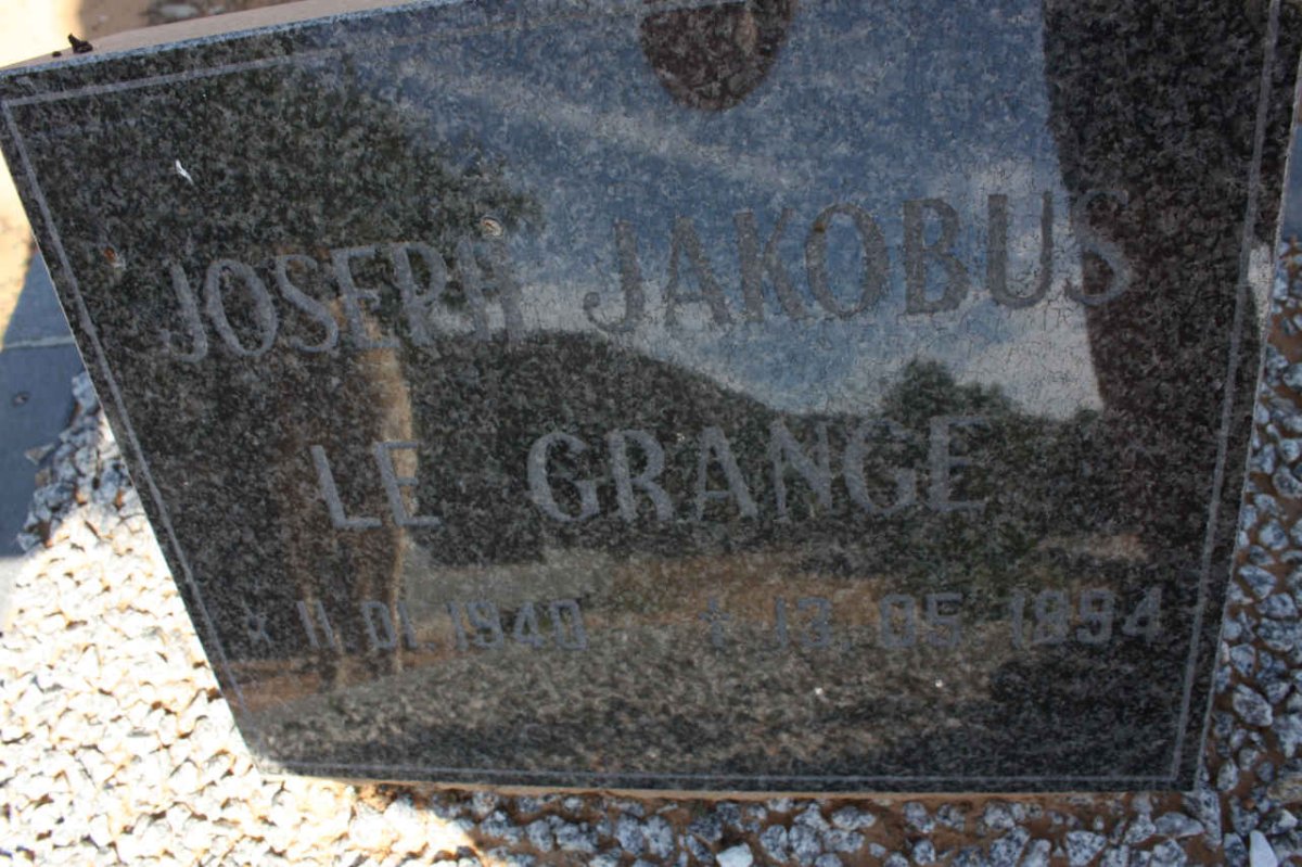 GRANGE Joseph Jacobus, le 1940-1994