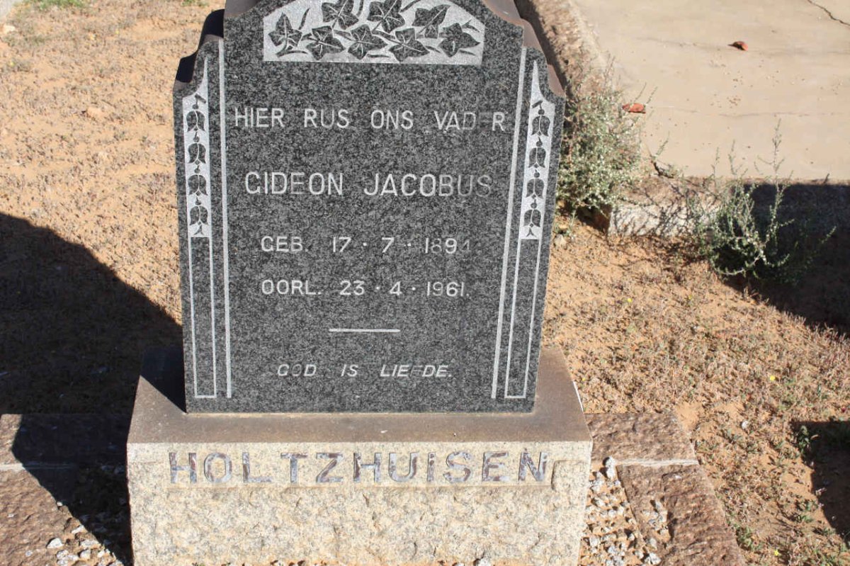 HOLTZHUISEN Gideon Jacobus 1894-1961