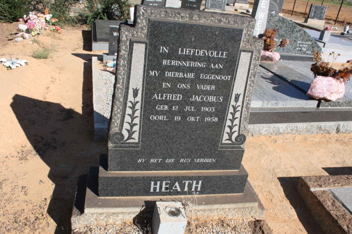 HEATH Alfred Jacobus 1903-1958