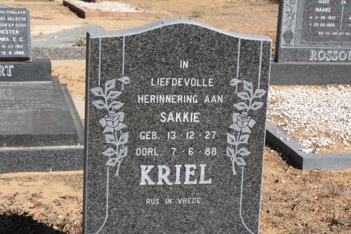 KRIEL Sakkie 1927-1988