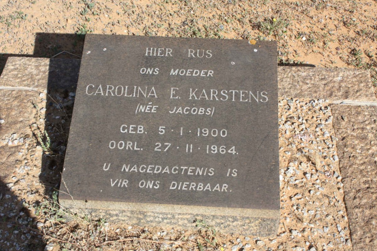 KARSTENS Carlina E. nee JACOBS 1900-1964