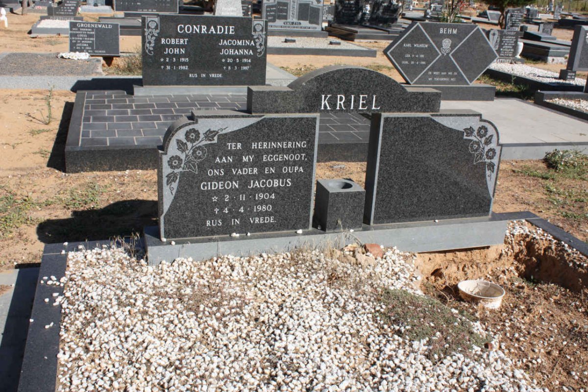 KRIEL Gideon Jacobus 1904-1980