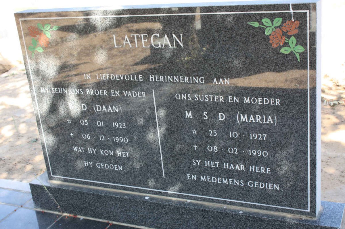 LATEGAN ? D. 1923-1990 &amp; M.S.D. 1927-1990