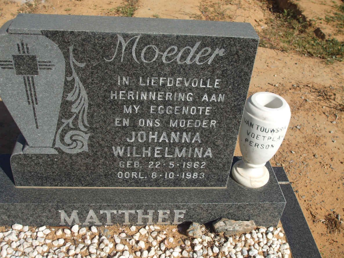 MATTHEE Johanna Wilhelmina 1962-1983