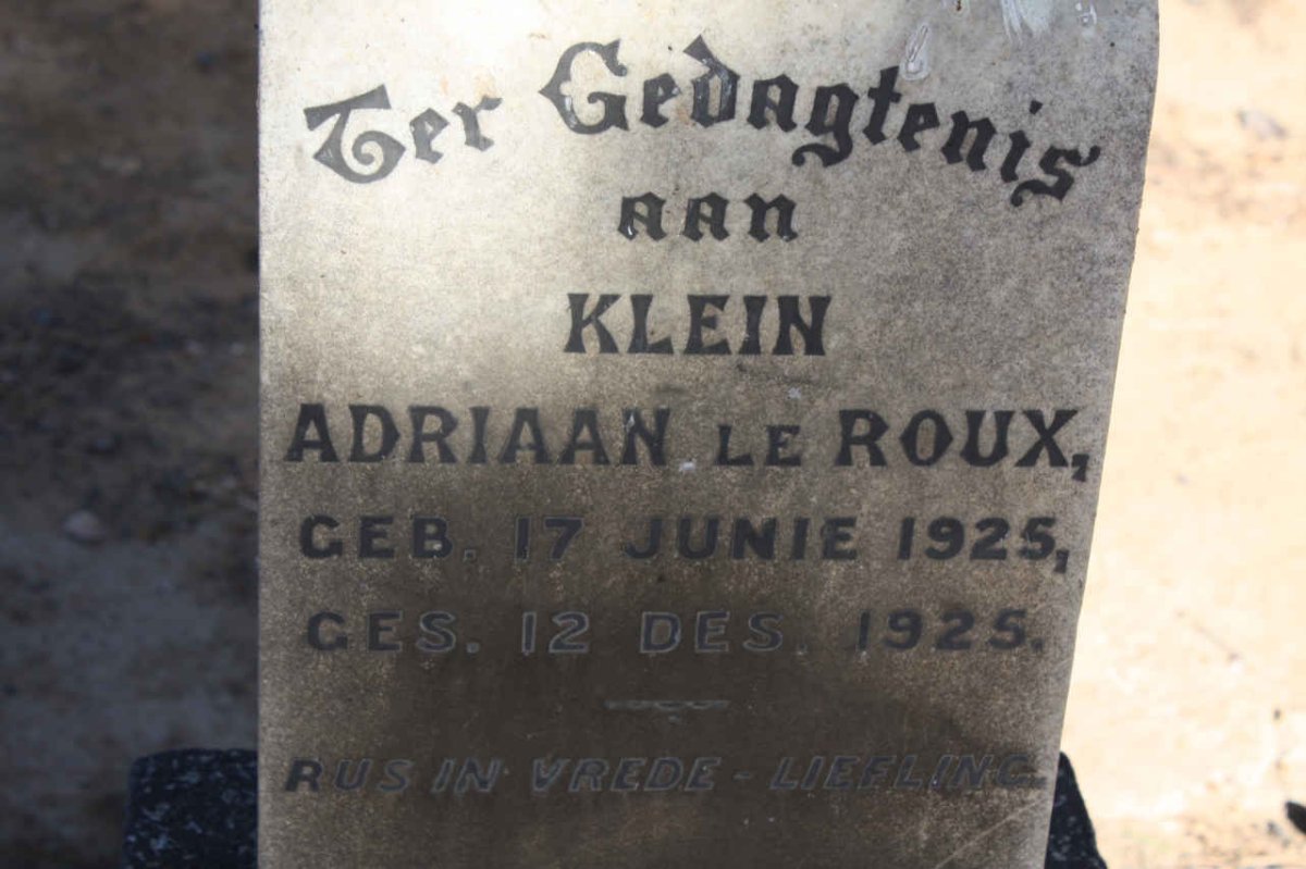 ROUX Adriaan, le 1925-1925
