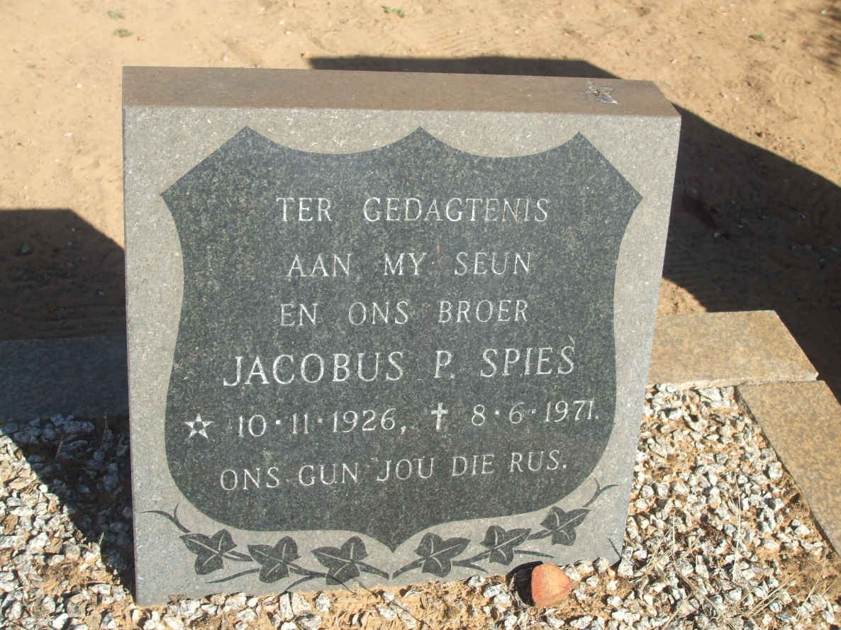 SPIES Jacobus P. 1926-1971