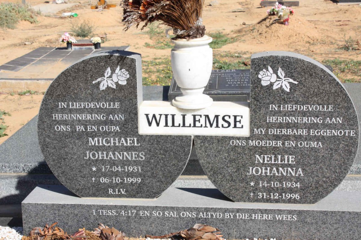 WILLEMSE Michael Johannes 1931-1999 &amp; Nellie Johanna 1934-1996