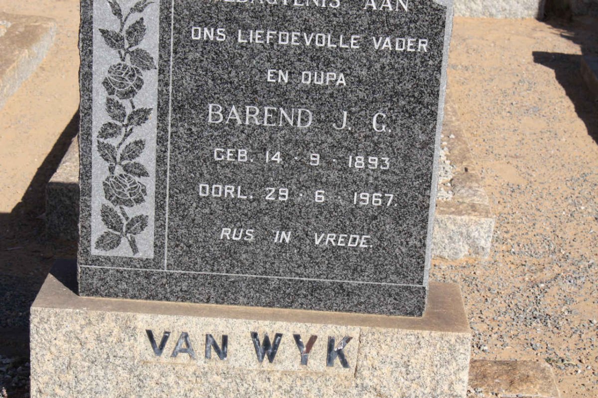 WYK Barend J.G., van 1893-1967