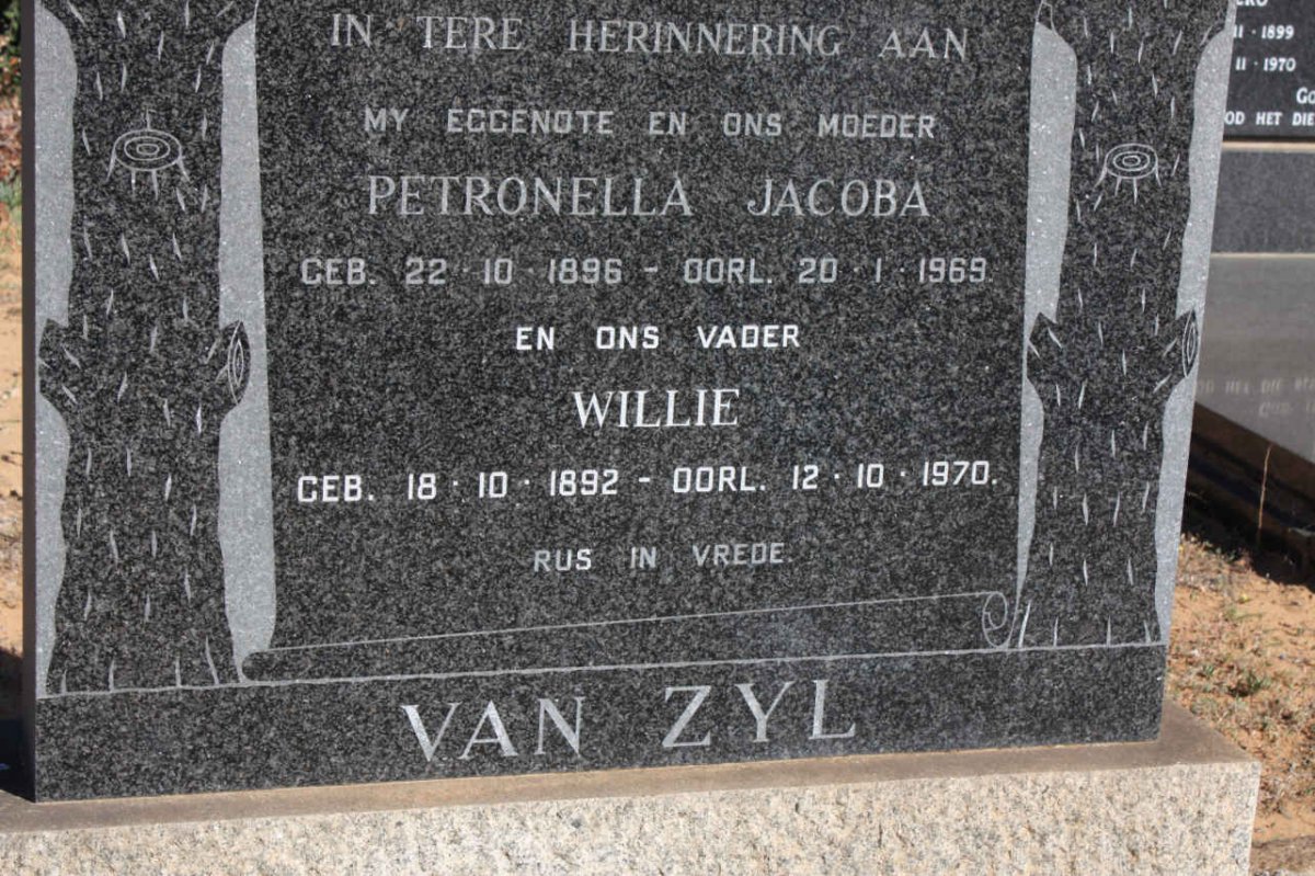 ZYL Willie, van 1892-1970 &amp; Petronella Jacoba 1896-1969