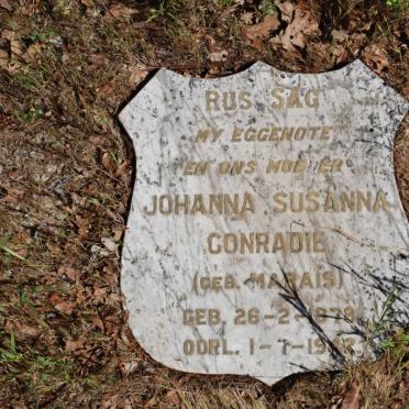CONRADIE Johanna Susanna nee MARAIS 1878-1942