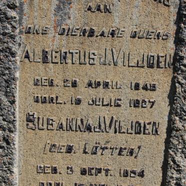 VILJOEN Albertus J. 1845-1907 en Susanna J. 1854-1936