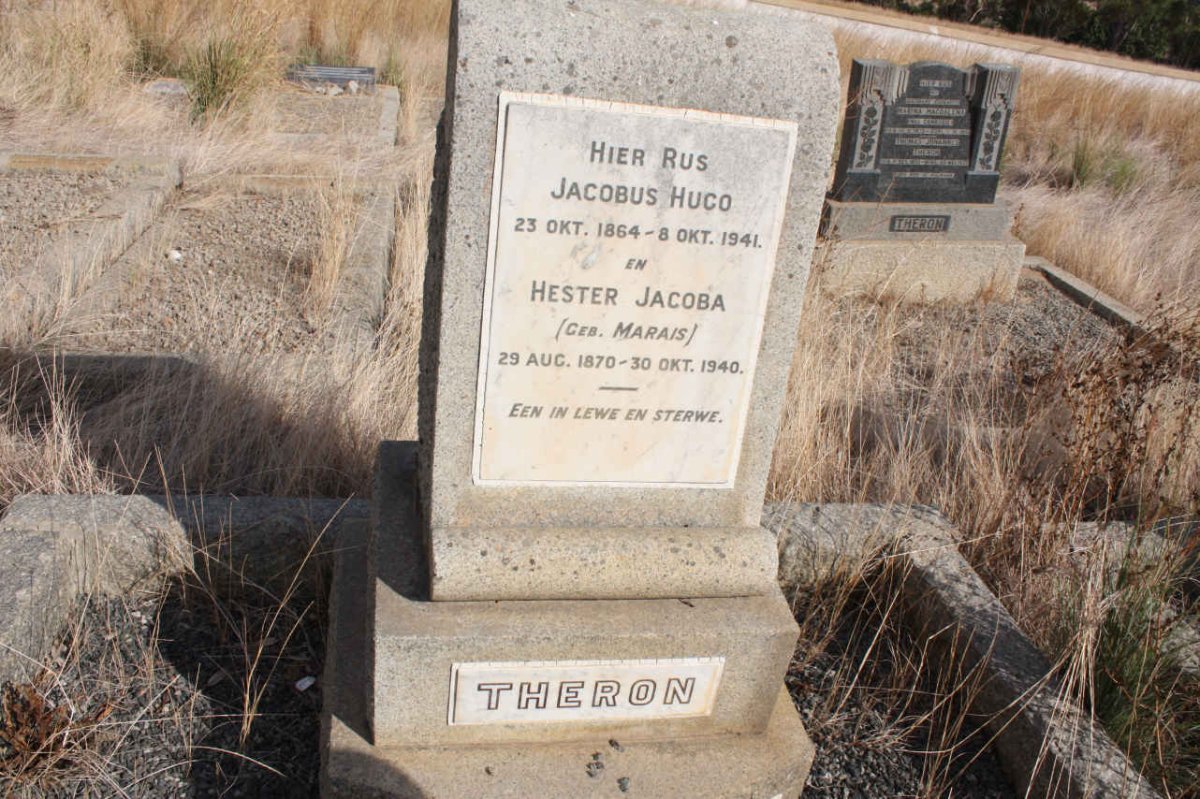 THERON Jacobus Hugo 1864-1941 &amp; Hester Jacoba MARAIS 1870-1940