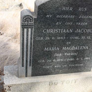 TOIT Christiaan Jacobus, du 1863-1958 &amp; Maria Magdalena THERON 1870-1961