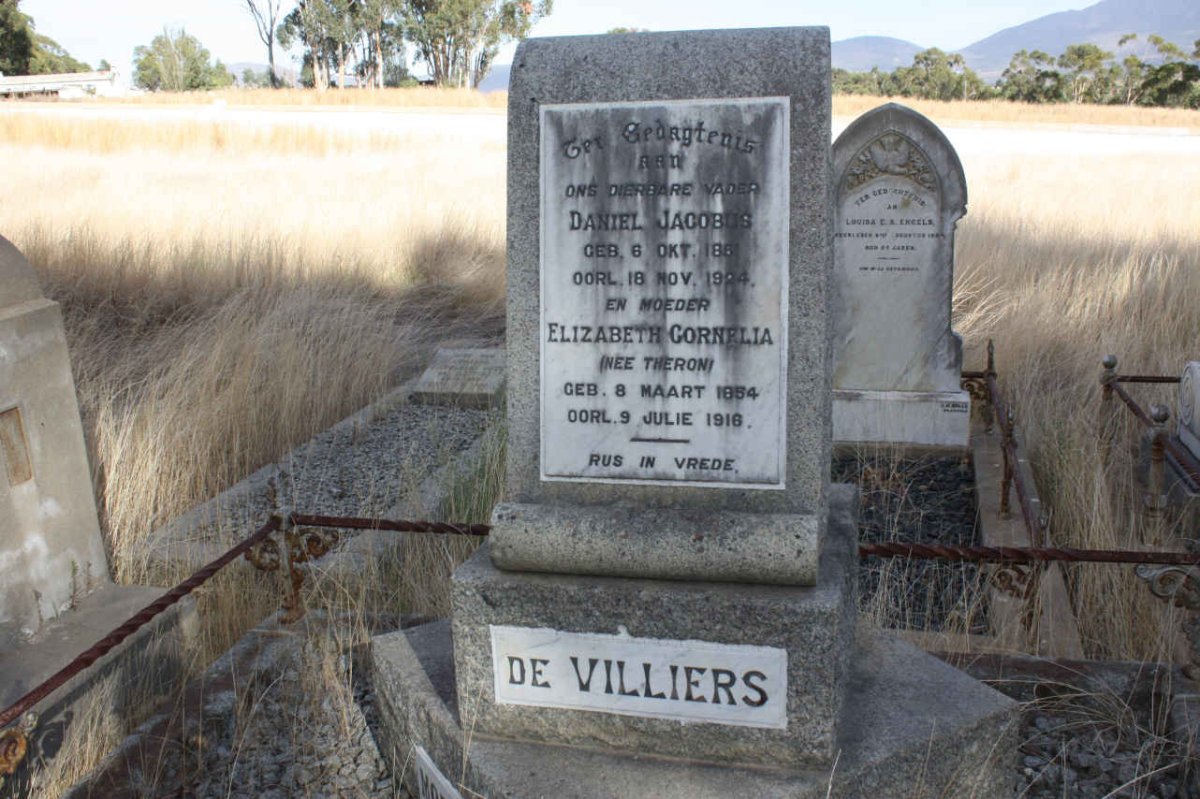 VILLIERS Daniel Jacobus, de 1861-1924 &amp; Elizabeth Cornelia THERON 1854-1916