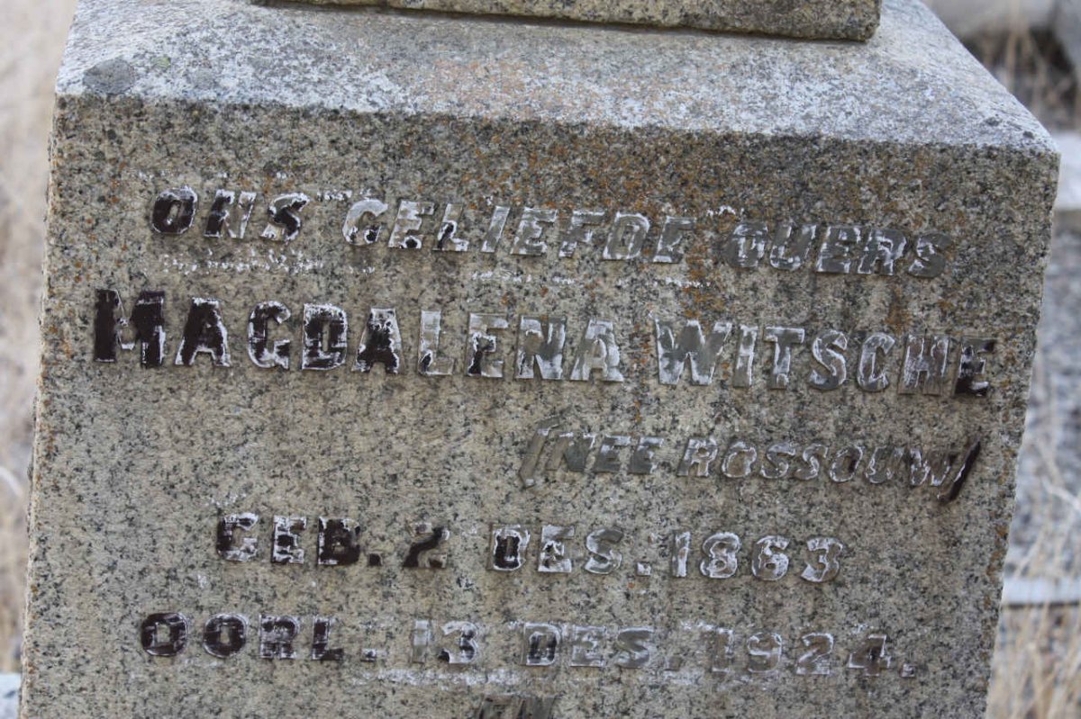 WITSCHE Magdalena nee ROSSOUW 1863-1924