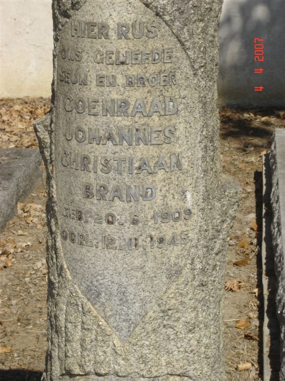 BRAND Coenraad Johannes Christiaan 1909-1945