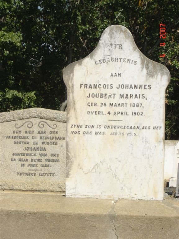 MARAIS Francois Johannes Joubert 1887-1902